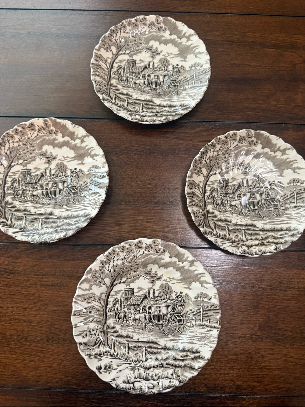 Vintage Myott “Royal Mail” Staffordshire Ironstone Plate Set of 4